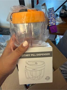 Rotary Pill Dispenser - Orange Top